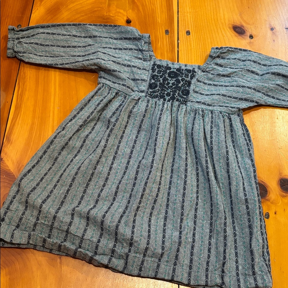 TEA COLLECTION 4 Kamila Embroidery Dress Chambray Bolivian Print
